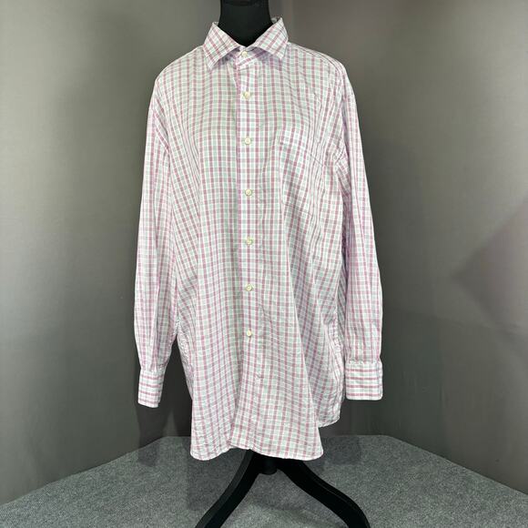 Tommy Bahama Other - Tommy Bahama Shirt Men’s 17 32-33 Plaid Cotton Lightweight Corpcore Pink White